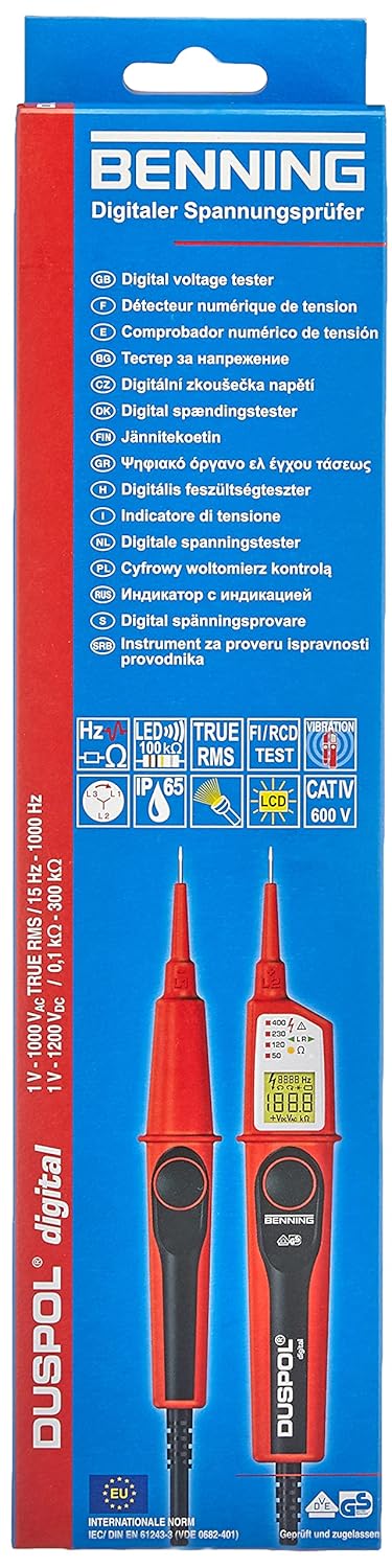 Benning MM 2 Digital-Multimeter (mit digitaler Anzeige, Max. Spannungsmessbereich DC 1000 V, inkl. G