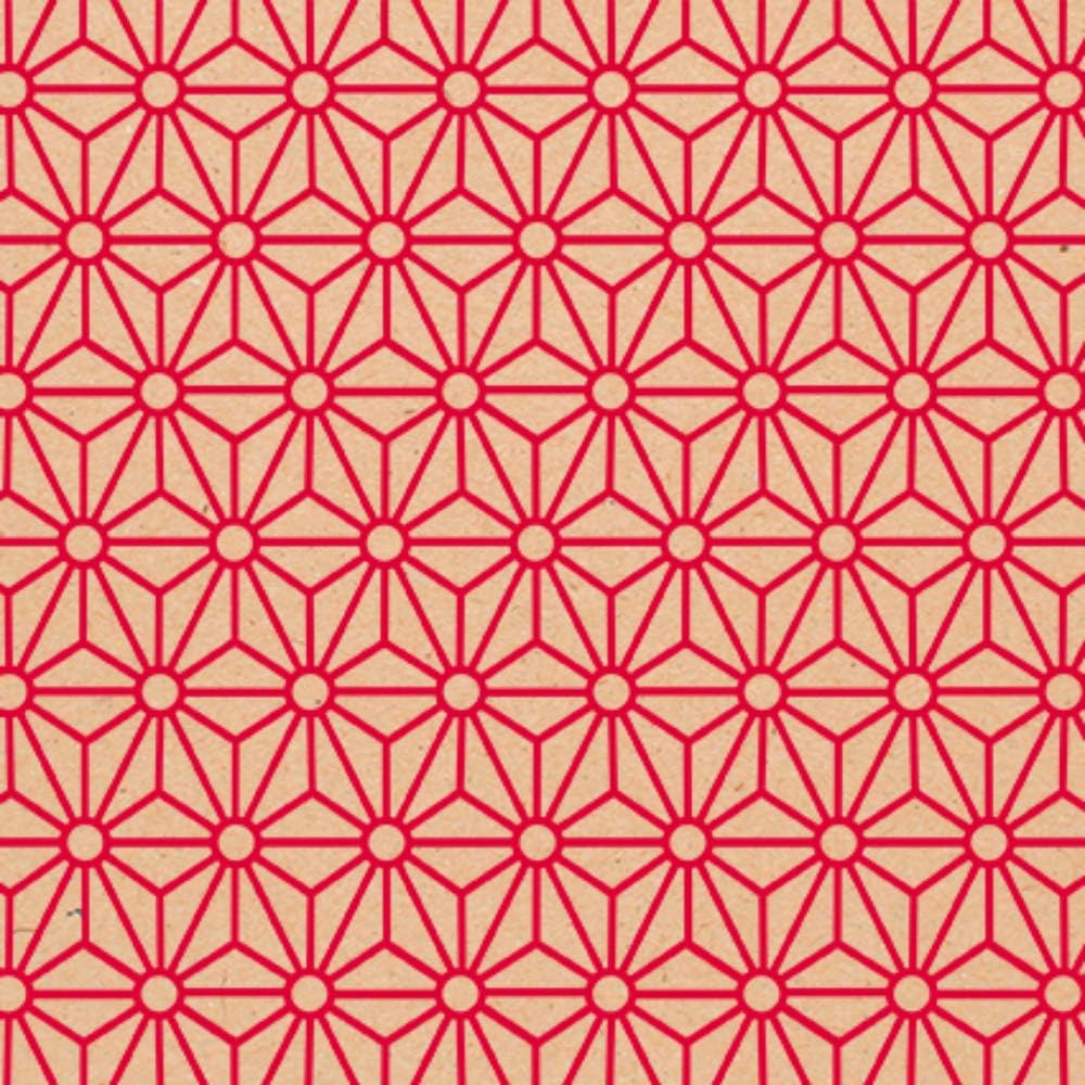 Clairefontaine 223802C Rolle Geschenkpapier mit rote Rauten, 50 x 0,70m, 70g/qm, Recycling Kraftpapi