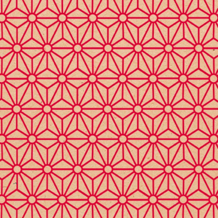 Clairefontaine 223802C Rolle Geschenkpapier mit rote Rauten, 50 x 0,70m, 70g/qm, Recycling Kraftpapi