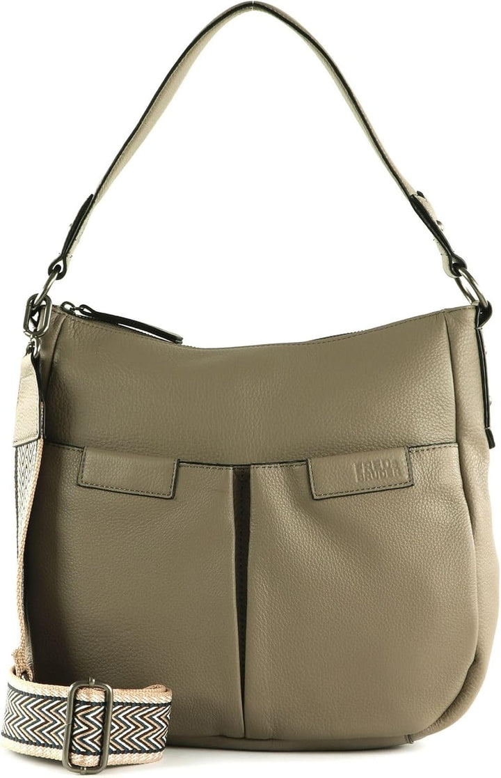 FREDsBRUDER Crilly Schultertasche Leder 28 cm Greige, Greige