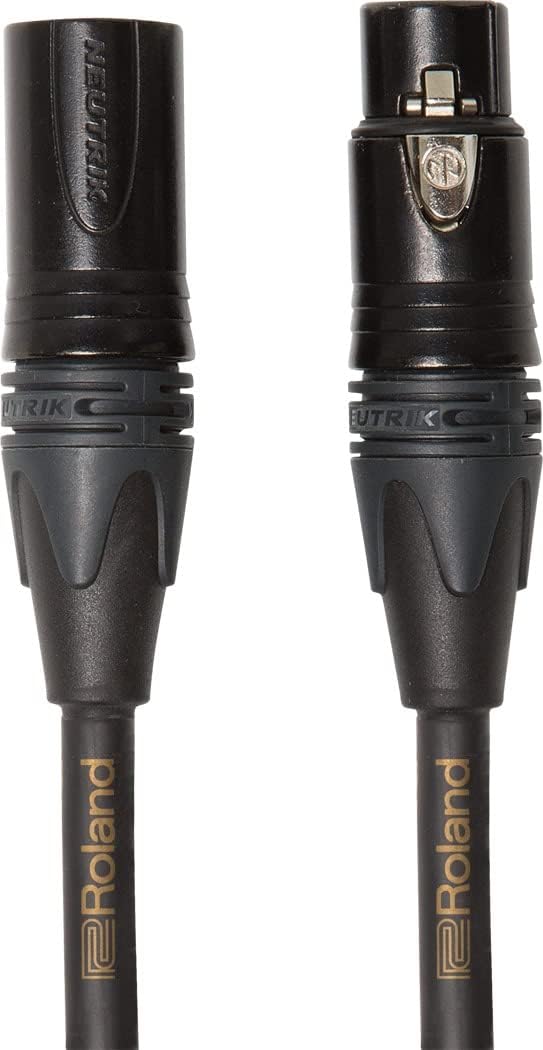 Roland Gold-Serie symmetrisches Mikrofonkabel – Neutrik XLR-Stecker, Länge: 7,5m – RMC-G25 25 Ft., 2
