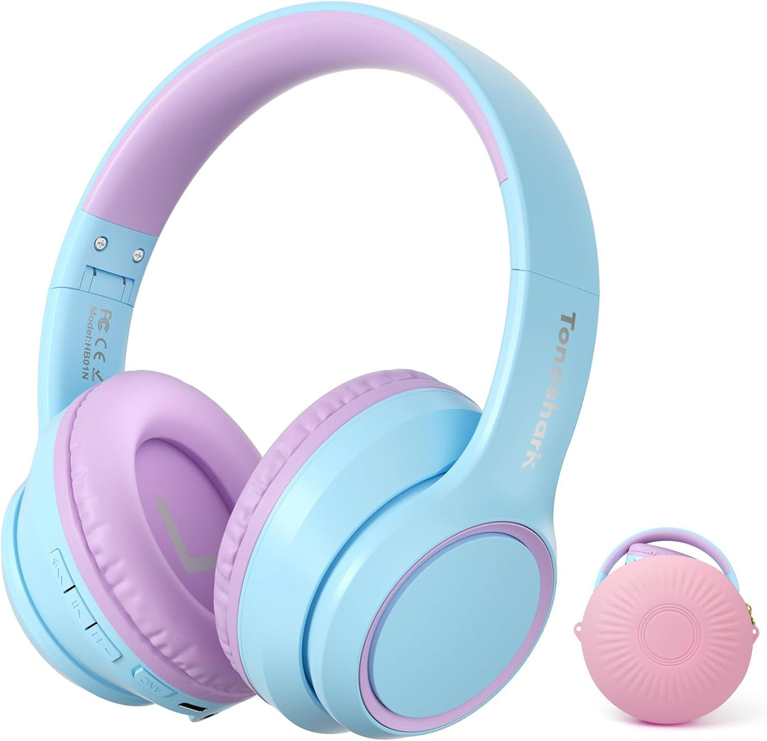 Tonoshark Noise Cancelling Kopfhoerer Kinder (ANC) | 60h Spielzeit | Kopfhörer Kabellos Bluetooth Ki