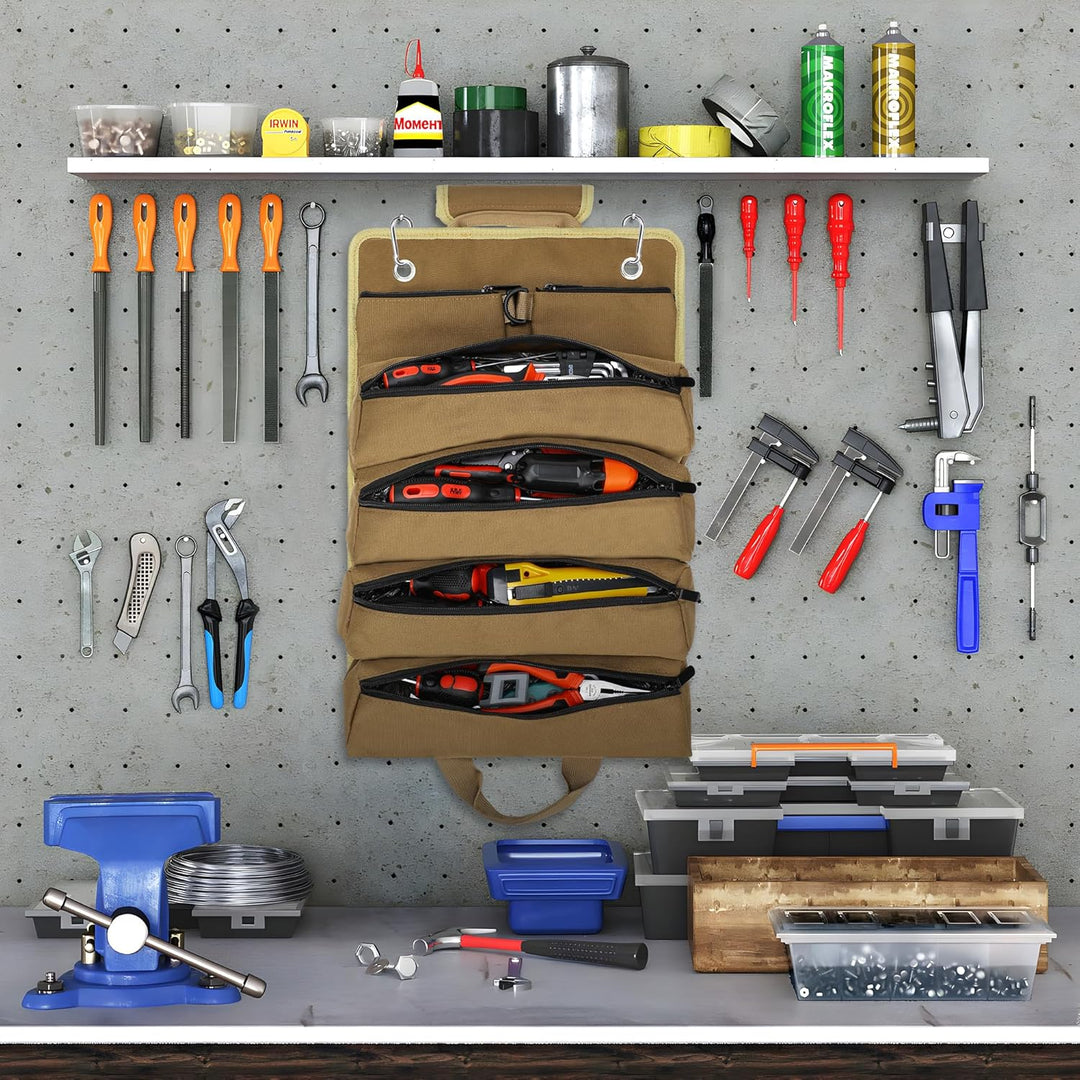 BAQRAXIA Werkzeugtasche, aufrollbare kleine Werkzeugbox, Werkzeuggeschenke für Männer, Vater, Eheman