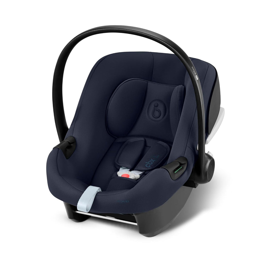 CYBEX Silver Babyschale Aton B2 i-Size mit Base One, Inkl. ISOFIX-Basis und Neugeboreneneinlage, Sen