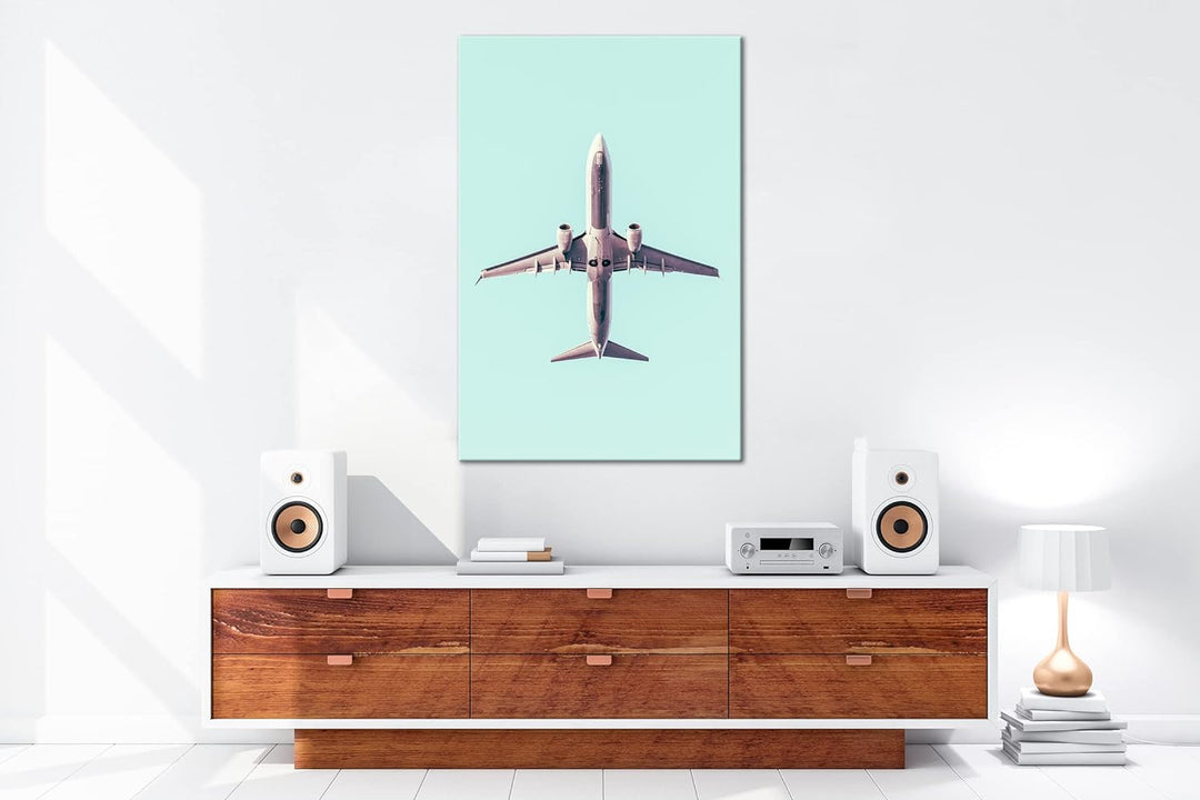 deyoli Unterseite eines Flugzeuges Format:90x60 cm als Leinwandbild, Motiv fertig gerahmt auf Echtho