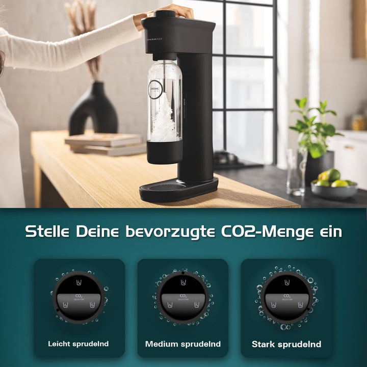 GROHE Blue Fizz - Wassersprudler Starter Set (3 einstellbare CO2 Stufen, ohne CO2 Flasche, 1x 0,85l
