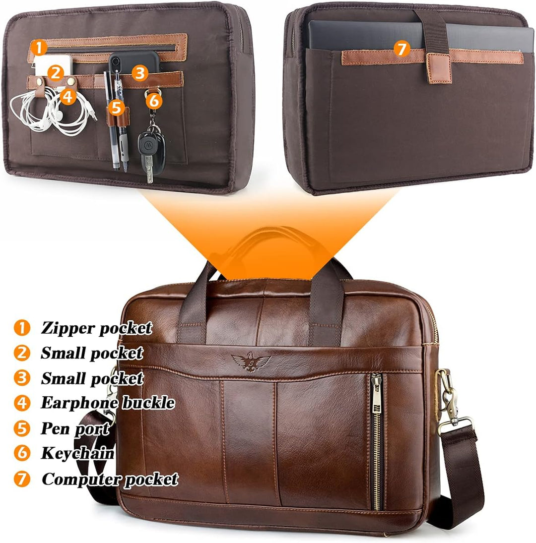 BAGZY Laptoptasche 15.6 Zoll Aktentasche Herren Umhängetasche Geschenk für Männer Handtasche für Mä
