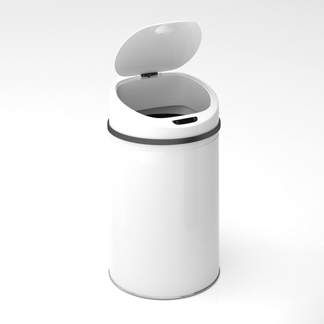 Jago® Mülleimer mit Sensor - 30/40/50/60L, Edelstahl/verzinkter Stahl, Rund, mit Klemmring, für Küch