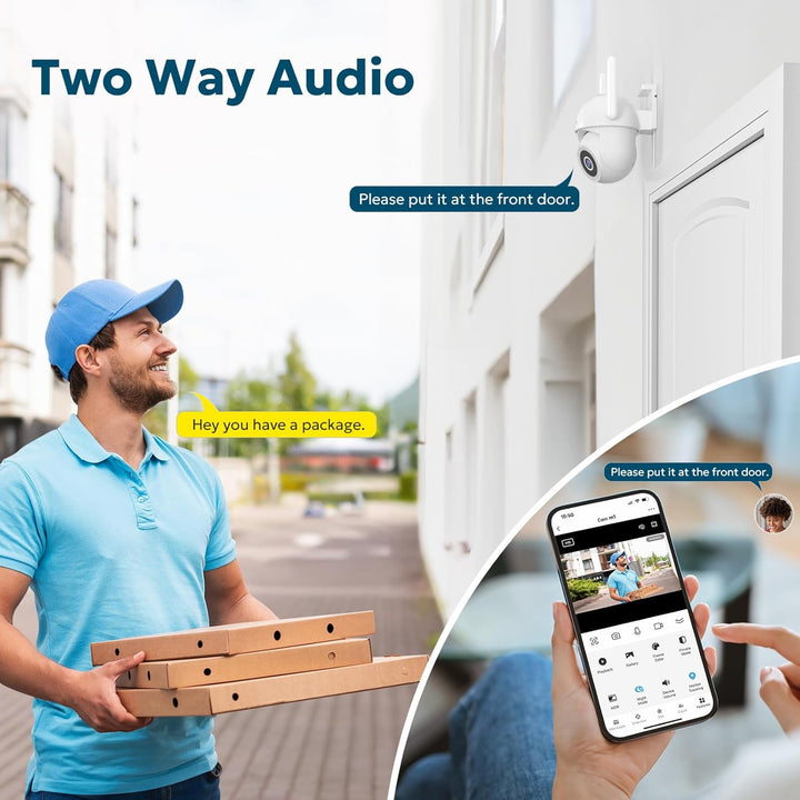 litokam Überwachungskamera Aussen 2.5K, 4MP WLAN Outdoor Kamera mit bewegungsmelder, 360 Grad Kamera