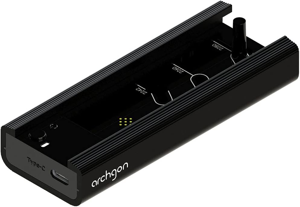 Archgon MSD-3100 Externes SSD Dock NVMe(PCIe)/SATA , Kompatibel mit M.2 2242/2260/2280 SSD, USB 3.2