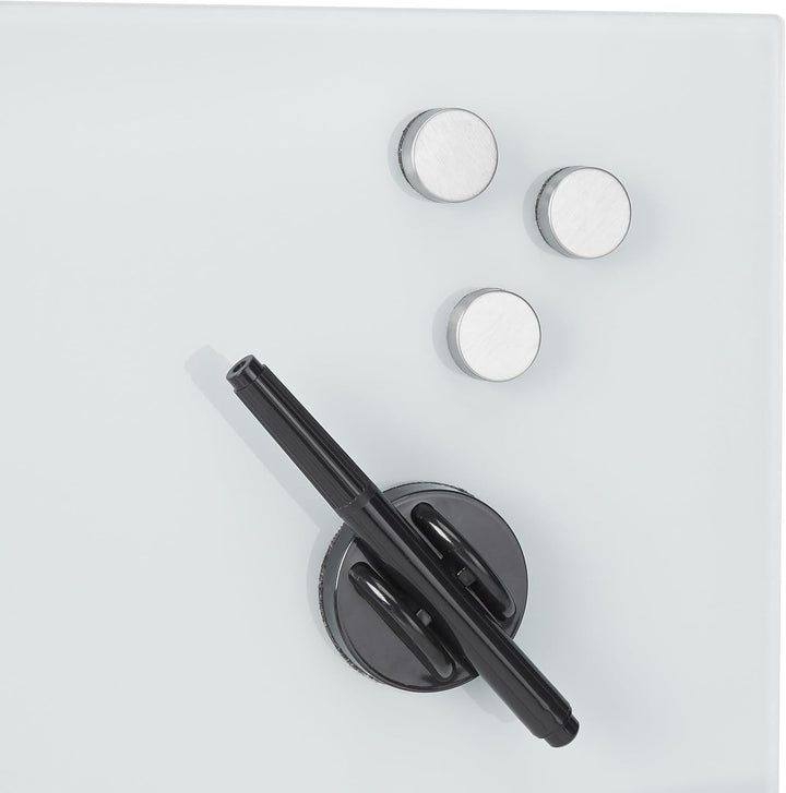 Relaxdays Glas-Magnetboard 100 x 60 cm, beschreibbar, Memoboard, 3 Magneten, Sicherheitsglas, Magnet