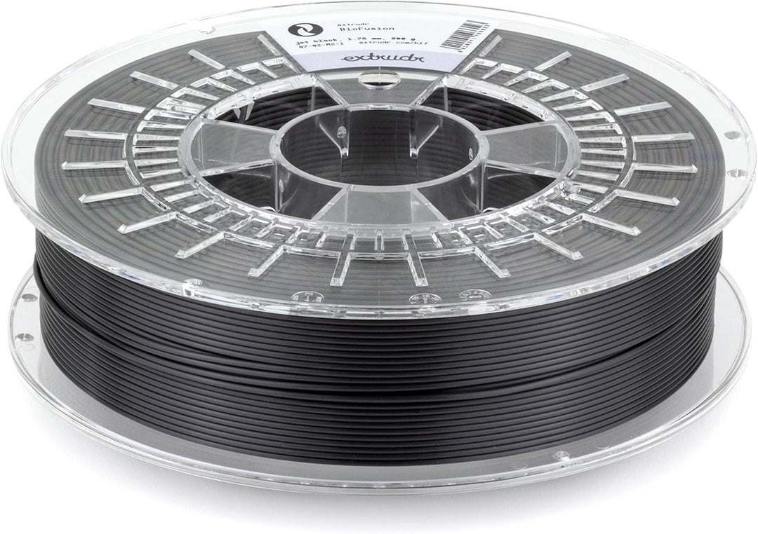 extrudr® BioFusion ø1.75mm (800gr) 'JET BLACK / SCHWARZ' - 3D Drucker Filament - Made in Austria Bio