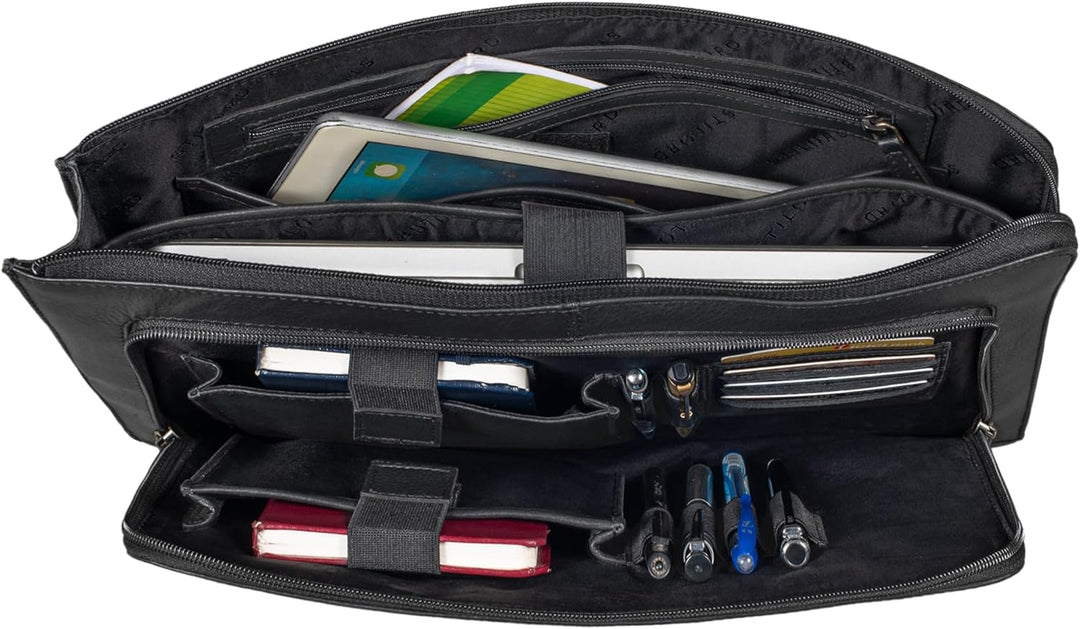 STILORD 'Murray' Laptophülle für MacBook 16 Zoll MacBooktasche Leder 15.6 Zoll Notebooktasche Sleeve