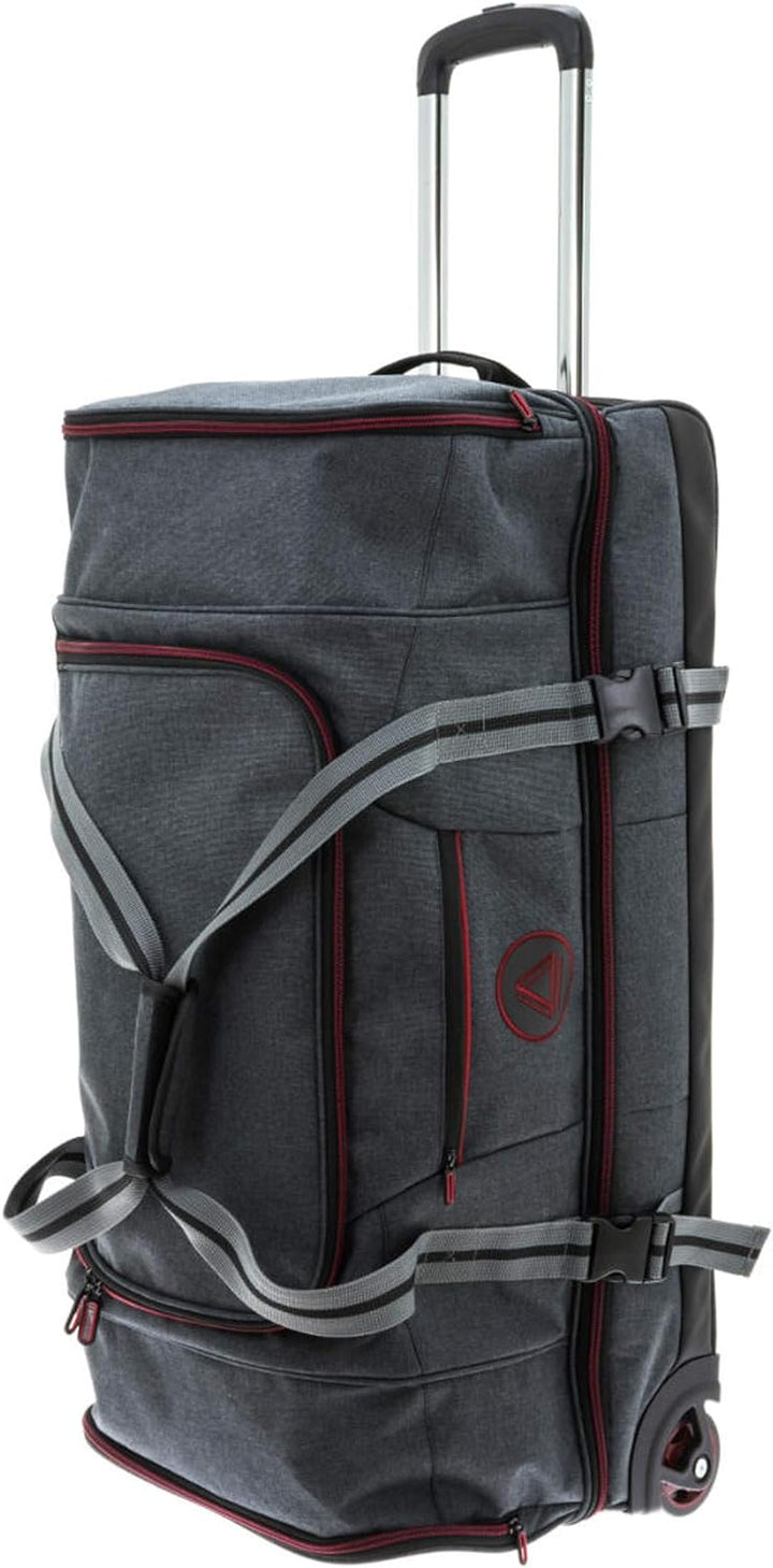 Trolley Reisetasche Gross Doppelboden Tasche 90 Liter Travel Bag Grau Rot Bowatex