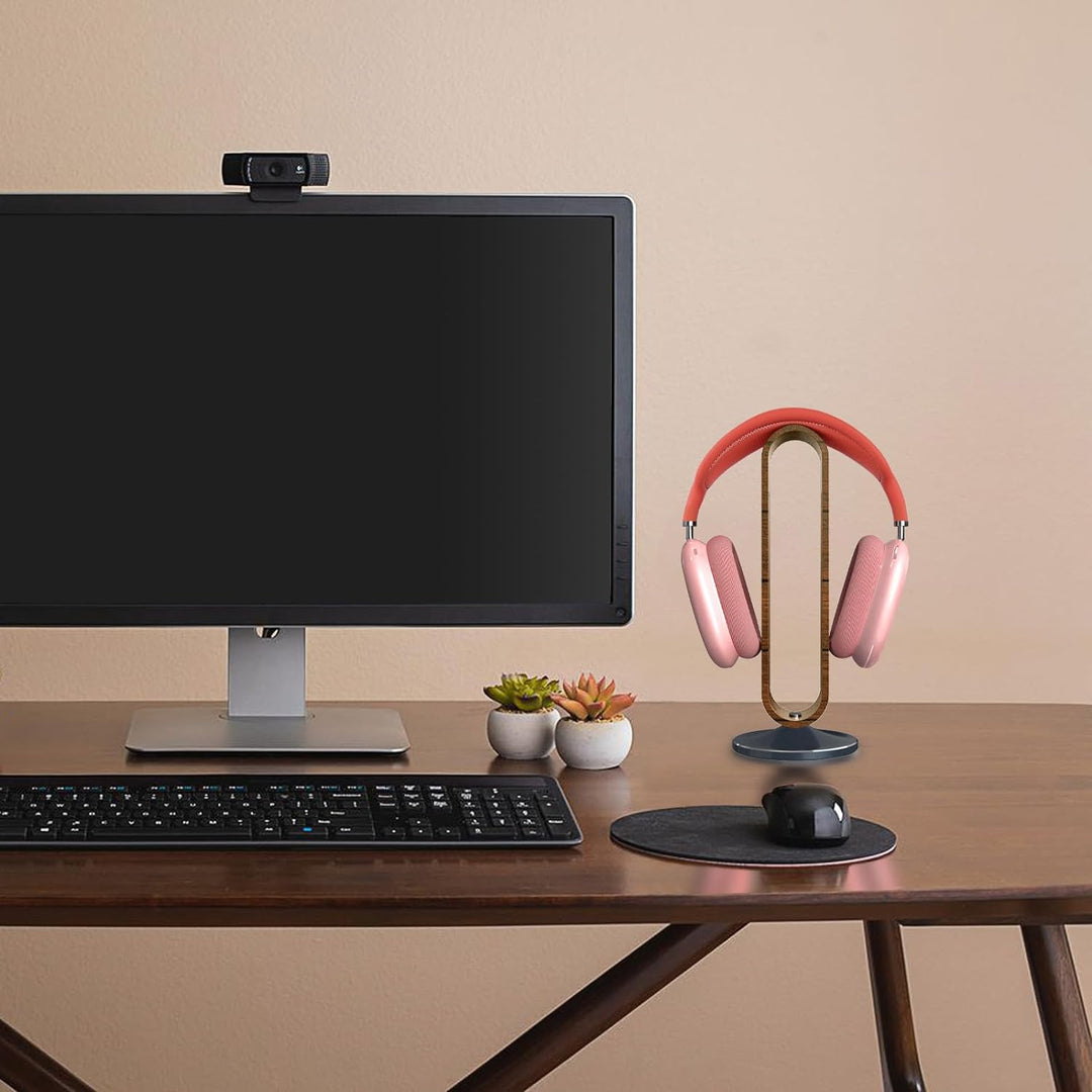 Geekria Headset-Ständer, Gaming-Headset-Halterung, Bambusholz-Kopfhörer-Schreibtisch-Display-Aufhäng