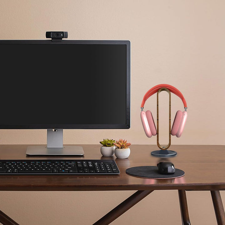 Geekria Headset-Ständer, Gaming-Headset-Halterung, Bambusholz-Kopfhörer-Schreibtisch-Display-Aufhäng