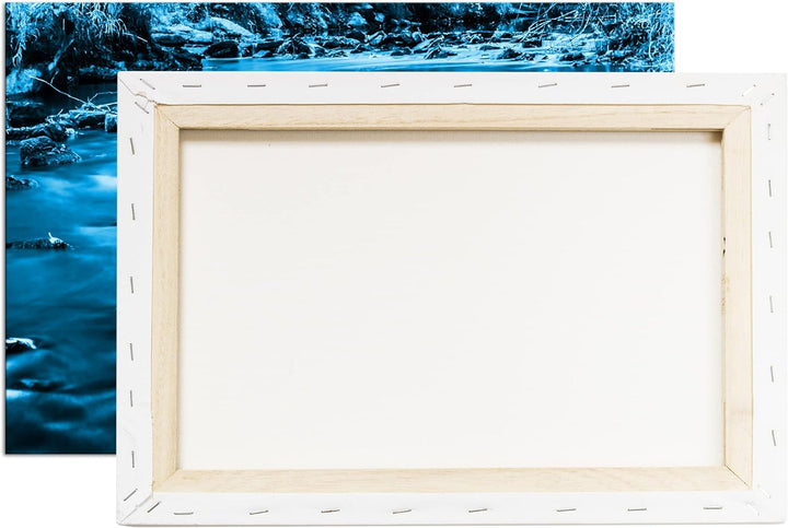 deyoli Traumhafter Bach im Licht Format: 80x60 Effekt: Monocrome Blau als Leinwandbild, Motiv fertig