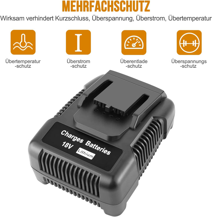 ADVTRONICS 18V 2.0A R86091 BL1218 BL1418 Ladegerät Kompatibel mit AEG 18V Lithium-Ionen-Akku L1815 L