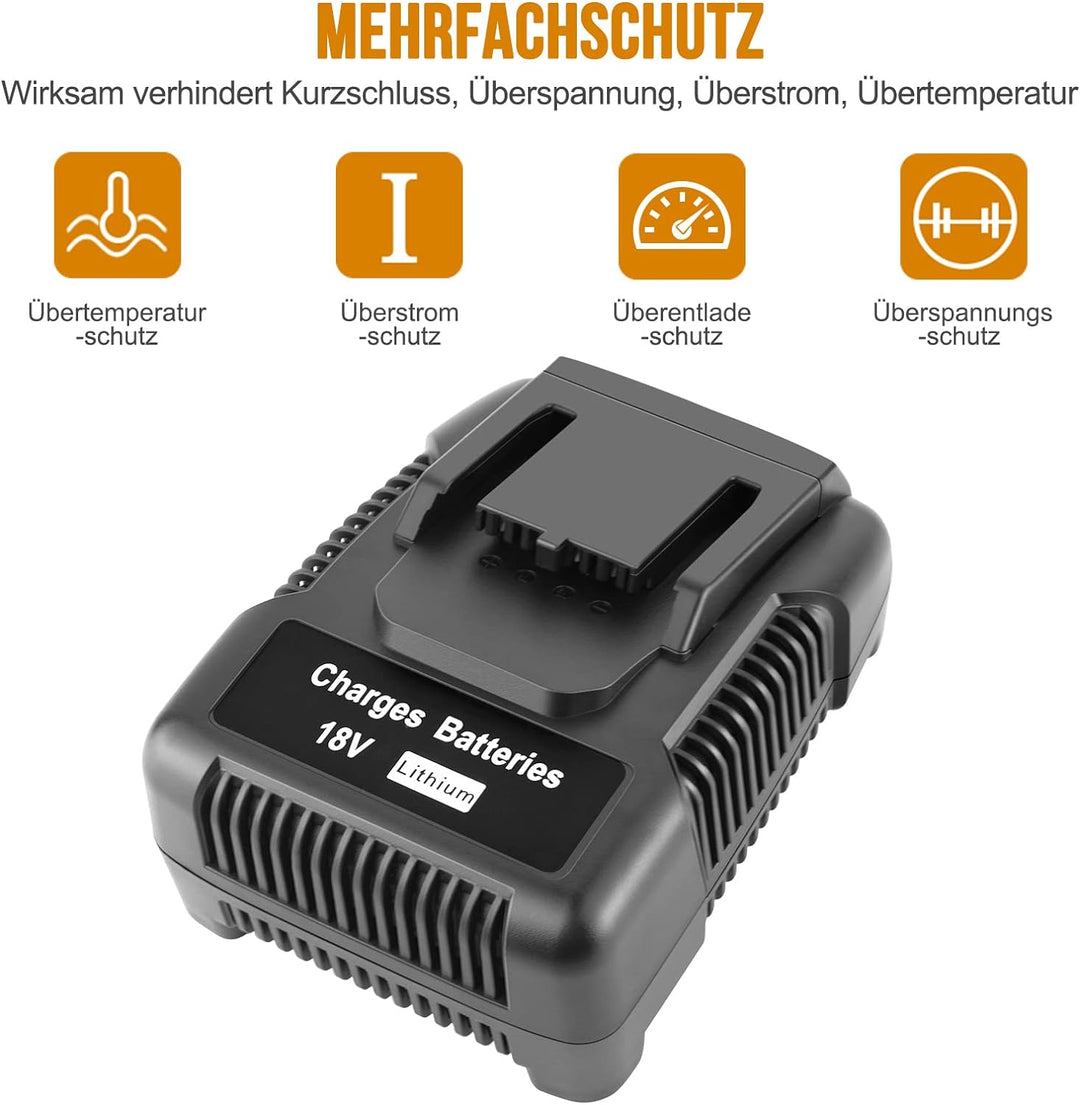 ADVTRONICS 18V 2.0A R86091 BL1218 BL1418 Ladegerät Kompatibel mit AEG 18V Lithium-Ionen-Akku L1815 L