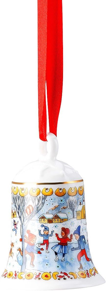 Porzellanglocke + Porzellankugel 2018 - Hutschenreuther - Motiv Winterfreuden - in OVP