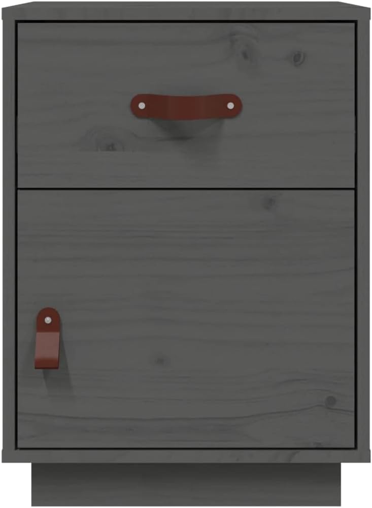 FIRBNUS Bedside Table Nachtkonsole Beistelltisch mit Stauraum Night Stand Nachttisch Grau 40x34x55 c