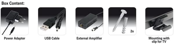 Vivanco TVA 4060 Aktive DVB-T/T2 Flachantenne Innenbereich Schwarz