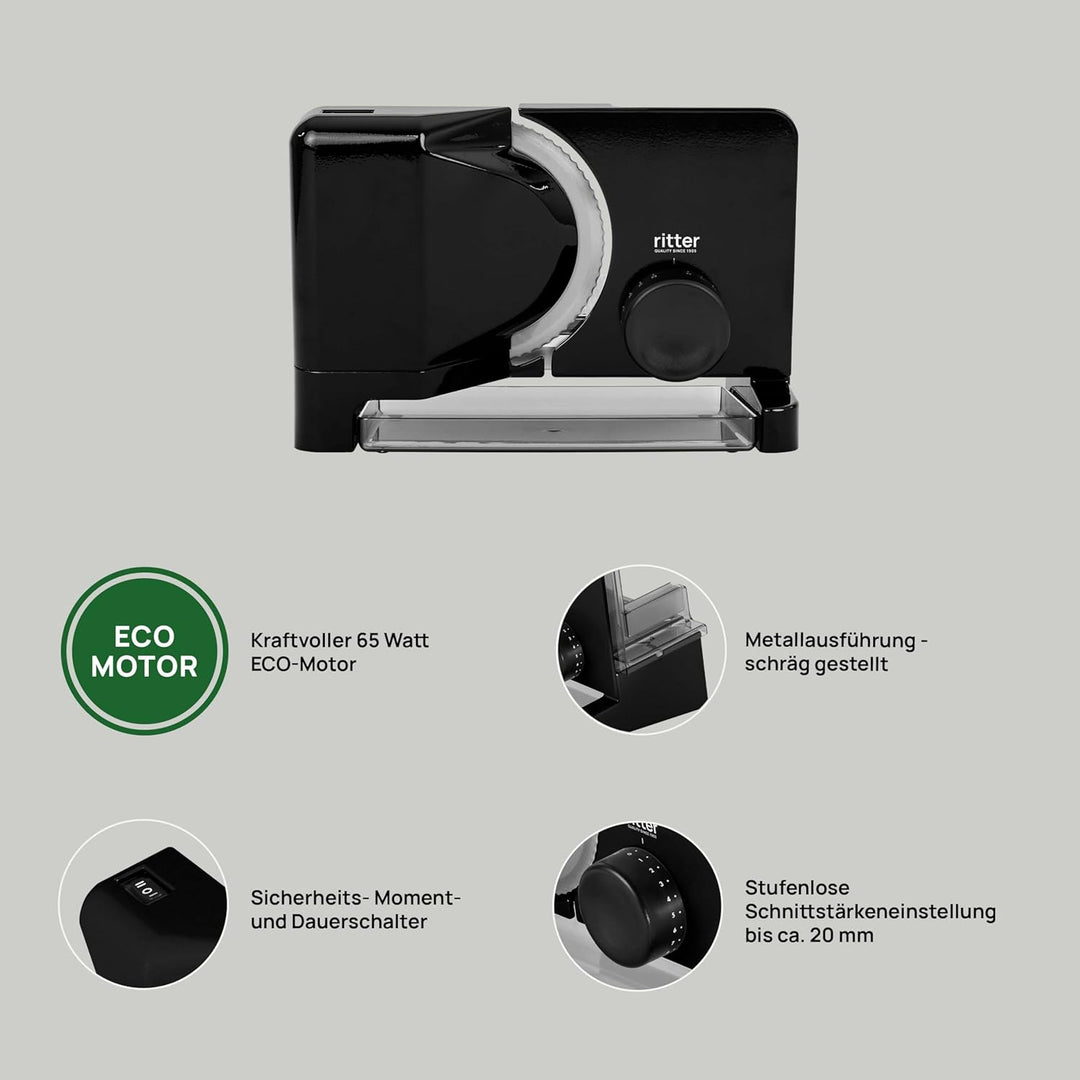 ritter E 16 Elektrischer Allesschneider & Brotschneidemaschine aus Metall mit ECO-Motor, Made in Ger