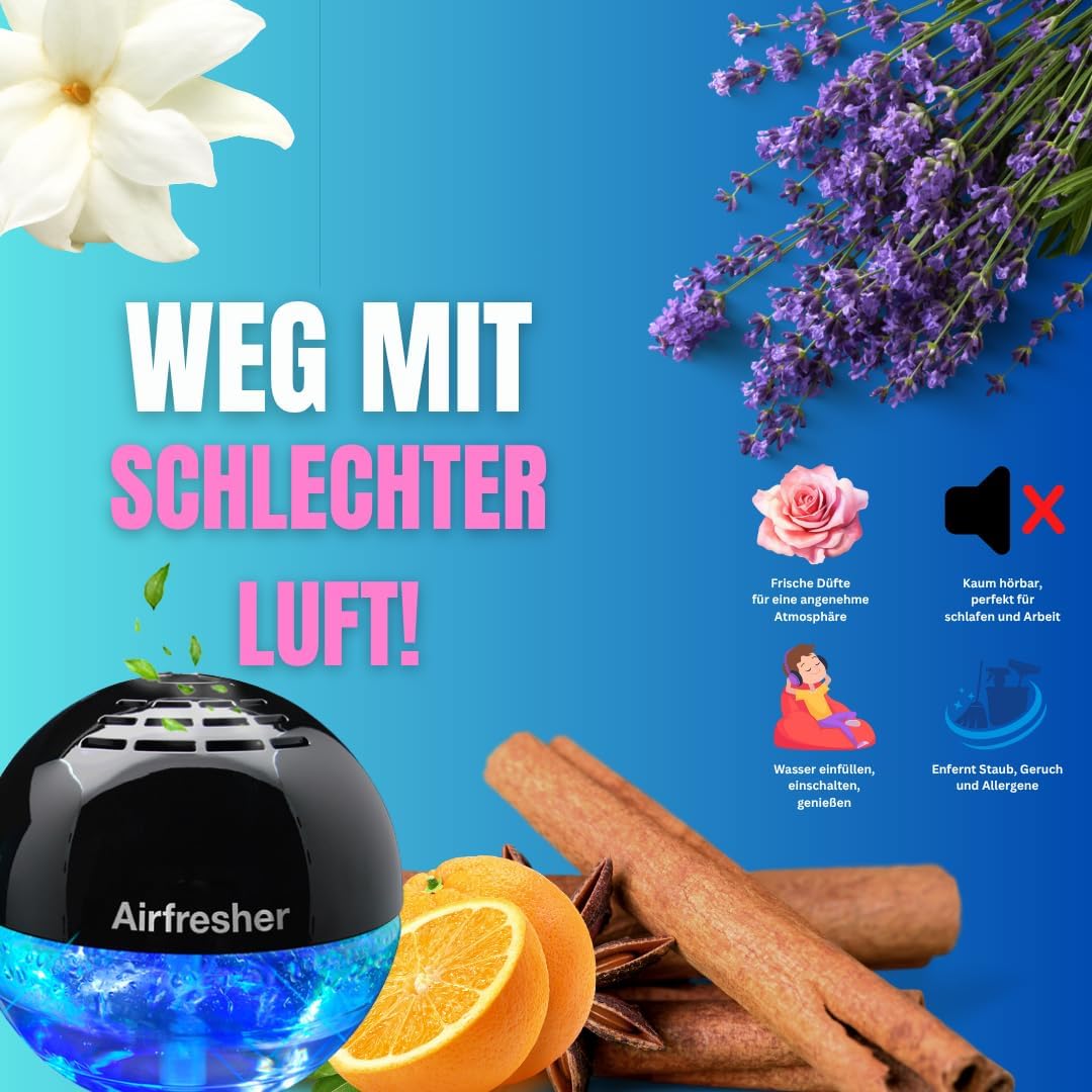 Aspira-Home Lufterfrischer mit Ionisator, Airfresher bowl inkl. 250 ml Aloe Vera Duftstoff ohne