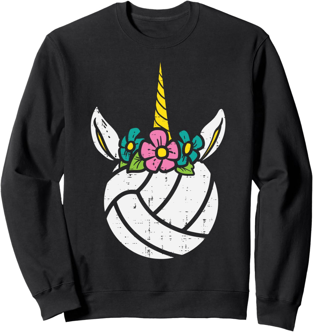 Einhorn-Kopf-Volleyball, süsser Sportspieler, Damen, Mädchen, Kinder Sweatshirt