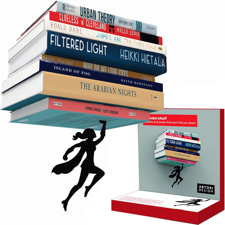 Artori Design Deko Schweberegal Aesthetic Buchstütze Wandregal - Wand Dekoration Buchständer Regal a