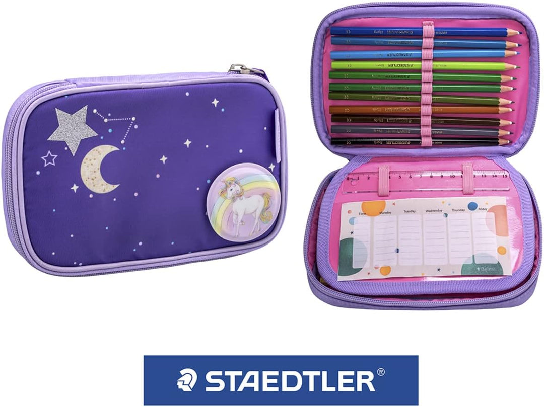 Belmil Premium Smarty Plus ergonomisches Schulranzen Set 5-teilig mit Patch Set 6 Stück, AGR, Brustg