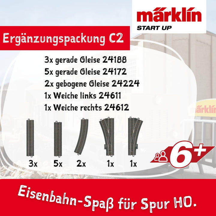Märklin Start up 24902 - C-Gleis-Ergänzungspackung C2, Modelleisenbahn Spur H0, 53.29 x 33.19 x 10.1