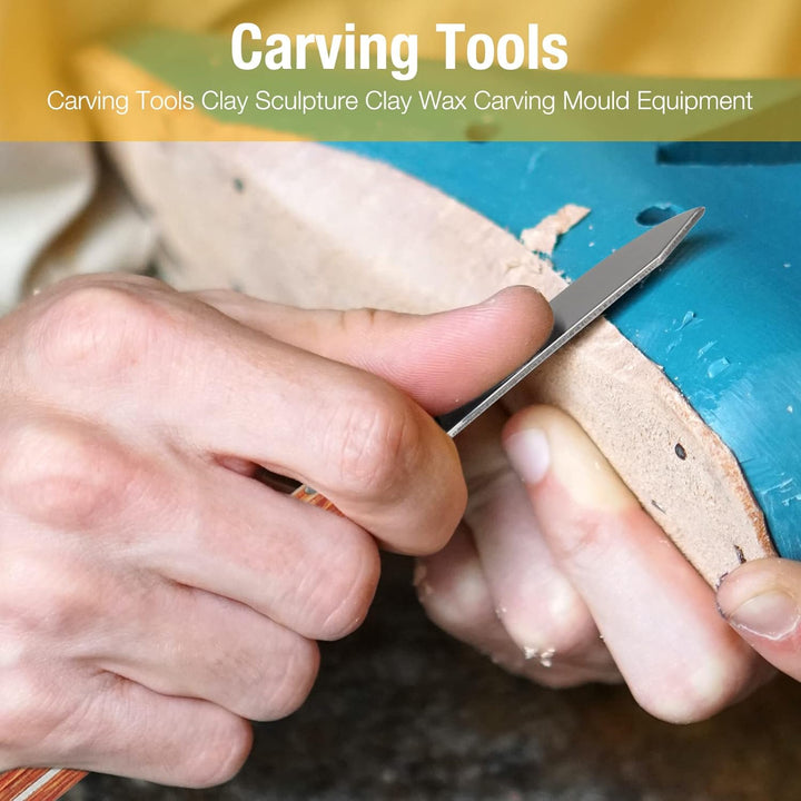 MOPOIN Modellierwerkzeug, 10 Stück Töpferwerkzeug Set Edelstahl Ton Werkzeug mit Tragetasche, Doppel