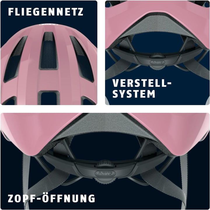 ABUS Rennradhelm Macator - sportiver Fahrradhelm für Einsteiger - auch für Zopfträger/-innen - für D