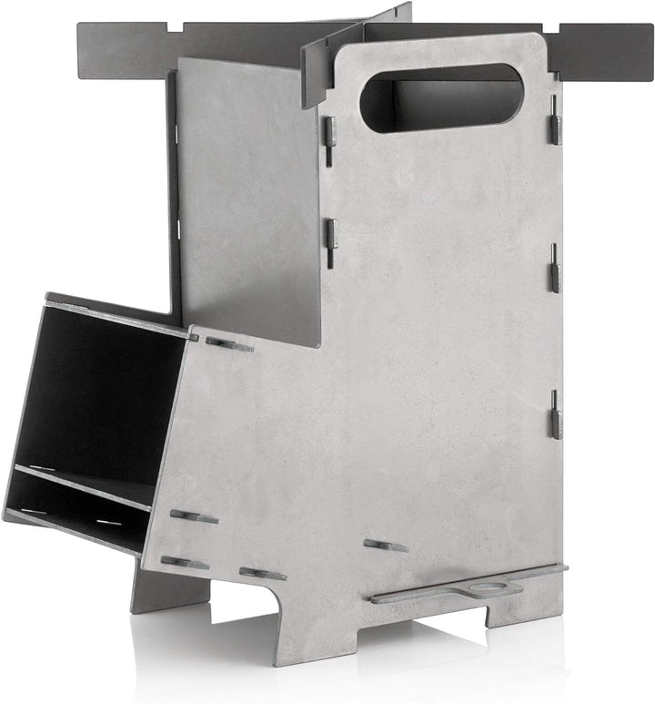 BBQ-Toro Raketenofen Rakete #5 | Rocket Stove Stecksystem aus massivem 2-mm-dickem Stahl | Ofen zum