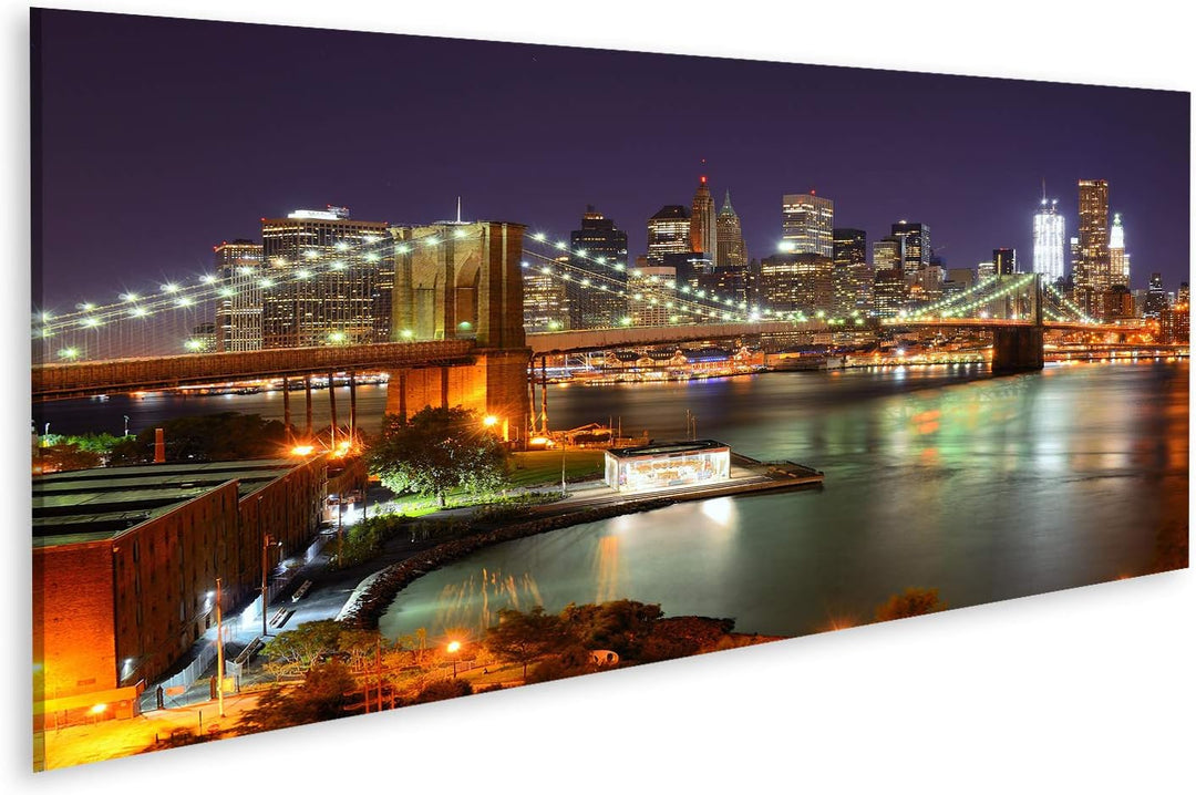 islandburner Bild auf Leinwand Blick Auf Downtown New York City Und Brooklyn Bridge Wandbild Poster