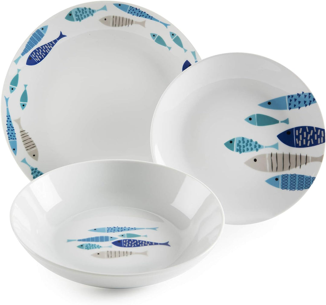 Excelsa Ocean North Sea Teller-Set, 18-teilig, Porzellan