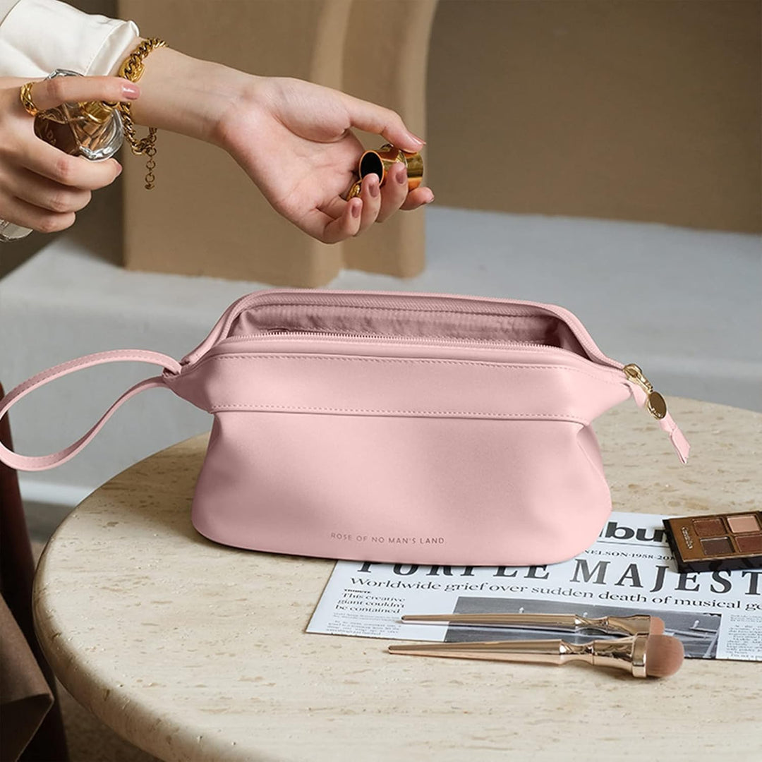 Omnpak Kosmetiktasche Damen Make Up Tasche Schminktasche Reise Kosmetikkoffer PU Leder Make Up Organ