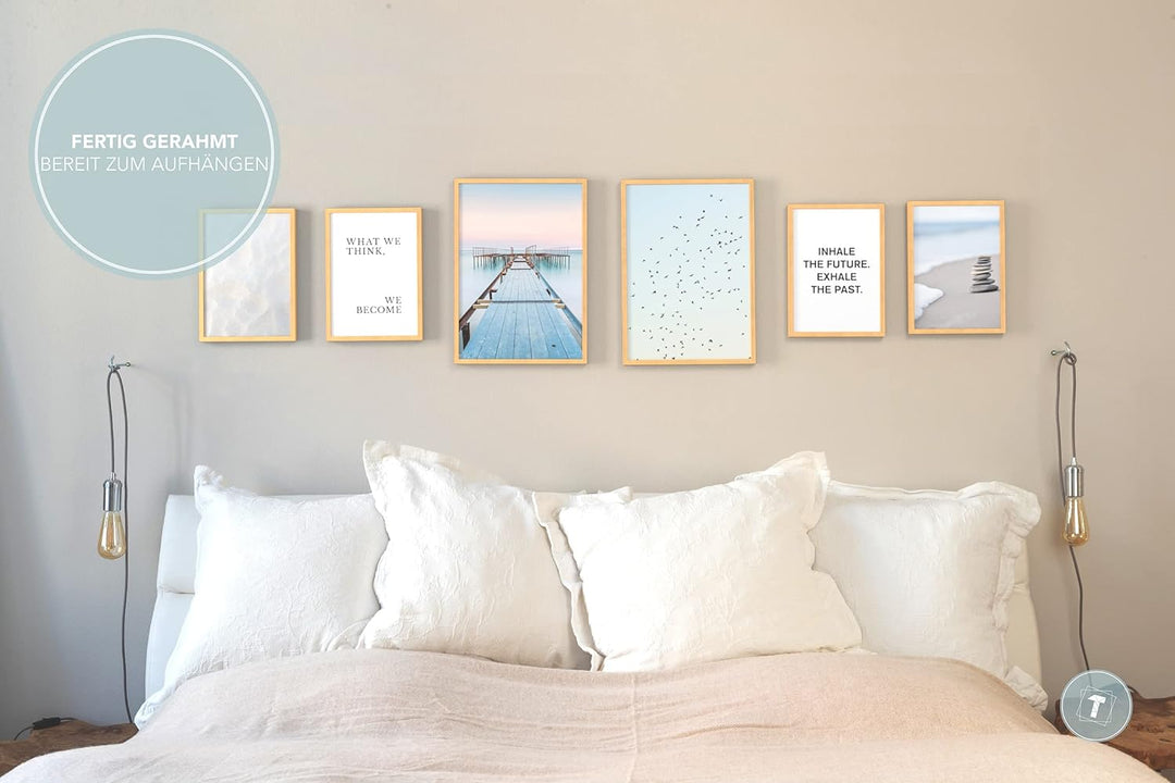 Papierschmiede® Mood Poster Set Zeitlos, Bilder Set mit Rahmen (Farbe wählbar) Wohnzimmer Deko Moder
