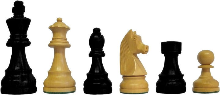 SchachQueen - Bundesliga Turnier Schachfiguren schwarz/weiss Classic Holz Königshöhe 97 mm