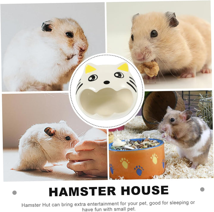 VILLCASE Haustier-Keramiknest für Hamster, Versteck für Sommer, kühlendes Schlafnest für Rennmäuse,
