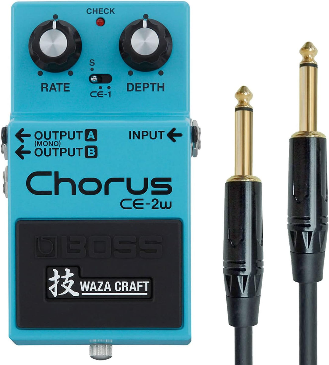 Boss CE-2W Waza Craft Stereo Chorus Effektgerät Pedal + keepdrum Klinkenkabel