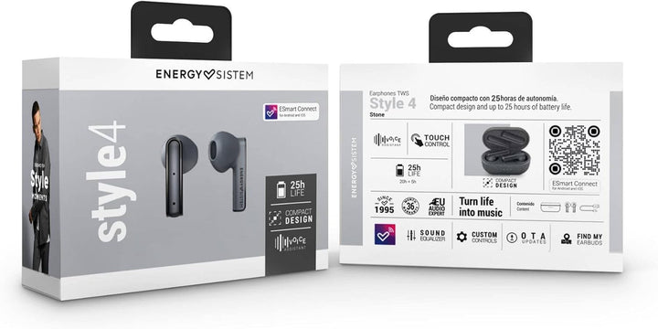 Energy Sistem Earphones True Wireless Style 4 Stone (Kopfhörer zum kabellosen Musikgenuss Kompaktes