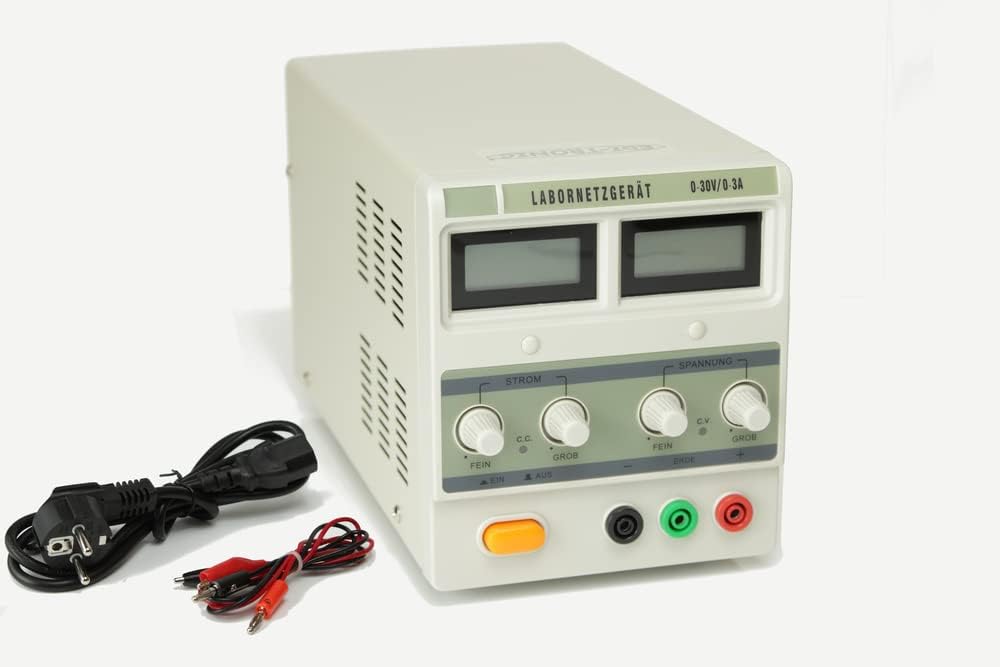 edi-tronic DC Labornetzgerät 0-30V 0-3A regelbar 2 LCDs beleuchtet Netzgerät regelbares Labornetztei