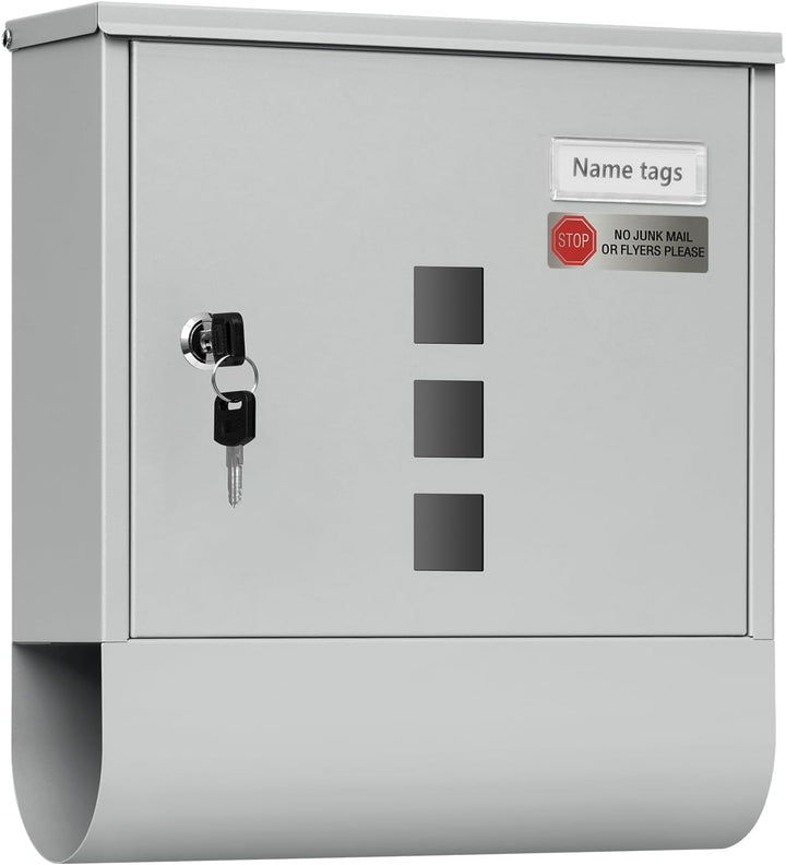 WOLTU Briefkasten Postkasten mit Zeitungsfach Sichtfenstern Namensschild, Wandbriefkasten abschliess