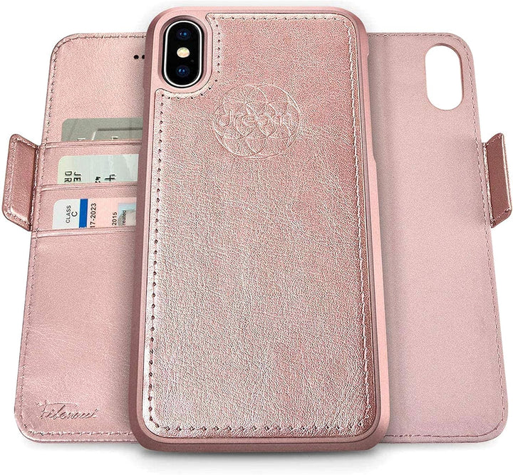 Dreem Fibonacci 2in1 Handyhülle Flipcase für iPhone XS Max | Magnetisches iPhone Case | TPU Etui Led