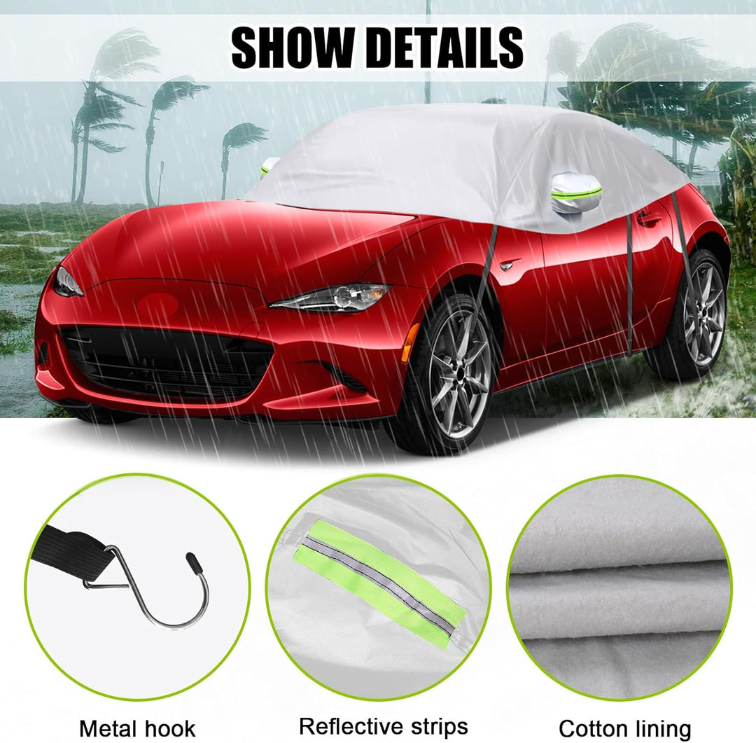 Autoabdeckung Wasserdicht Ersatz für Mazda MX-5 Miata MK4 ND 2015-2024, Sonnenfest Hälfte Autoabdeck
