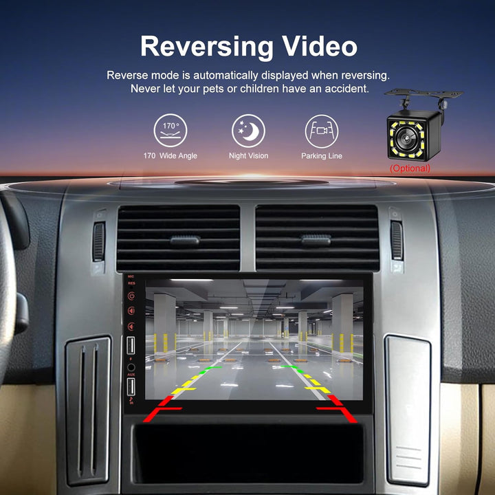 Hikity Autoradio 1 Din Wireless Carplay Android Auto mit Bildschirm 7 Zoll Touch Display Auto Radio