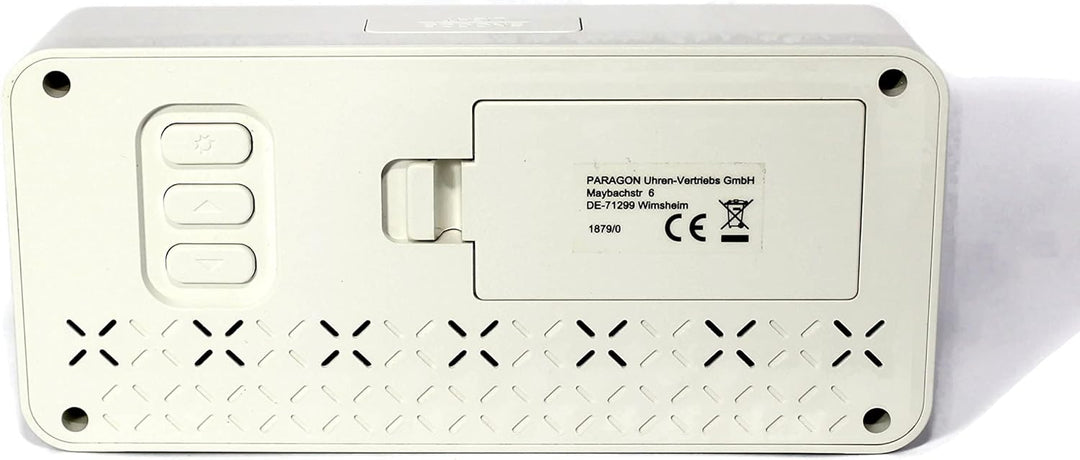 Atlanta Funkwecker Digital-Wecker LCD Snooze Licht Lautlos Ohne Ticken 3 Weckzeiten Alarme Weiss - 1