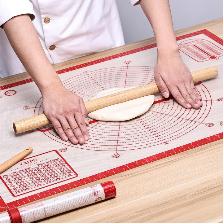 Silikon Backmatte Extra gross 91x 61cm, Grösse Antihafte Silikonmatte mit Messung, Teigmatte, Backen